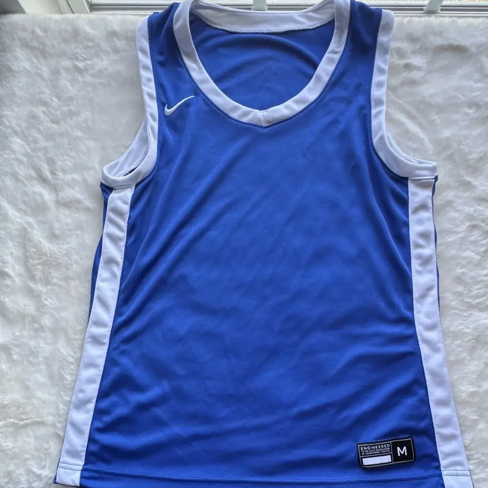Nike Dri-FIT Women's Sleeveless Basketball Jersey Size M Blue Polyester